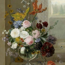 Jigsaw puzzle: Bouquet by the window