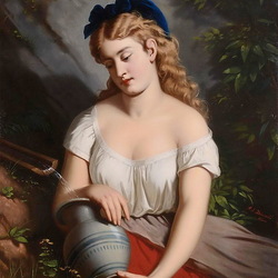 Jigsaw puzzle: Girl with a jug
