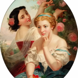 Jigsaw puzzle: Girls with roses