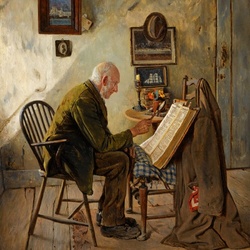 Jigsaw puzzle: Old man reading