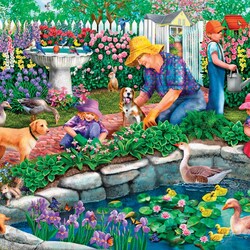 Jigsaw puzzle: In grandmother's garden