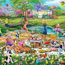 Jigsaw puzzle: Picnic in the meadow