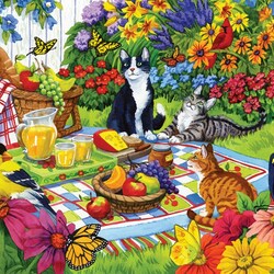 Jigsaw puzzle: Backyard picnic