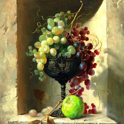 Jigsaw puzzle: Vase with grapes