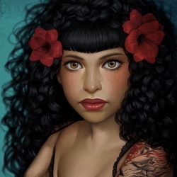 Jigsaw puzzle: Girl with a tattoo