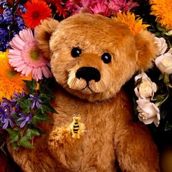 Jigsaw puzzle: Teddy bear in flowers
