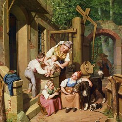 Jigsaw puzzle: Peasant family