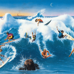 Jigsaw puzzle: Surfers