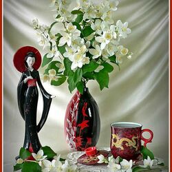 Jigsaw puzzle: Still life in oriental style