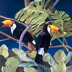 Jigsaw puzzle: Two toucans