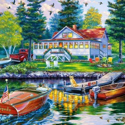 Jigsaw puzzle: Rest in a cottage