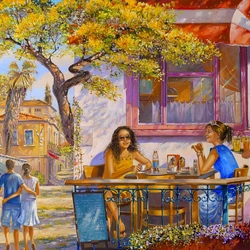 Jigsaw puzzle: Breakfast in a cafe