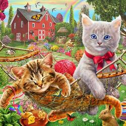 Jigsaw puzzle: Kittens on the farm