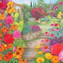 Jigsaw puzzle: Blooming garden