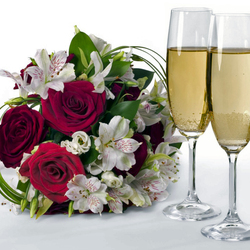 Jigsaw puzzle: Flowers and champagne