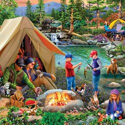 Jigsaw puzzle: Camping