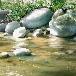 Jigsaw puzzle: Stones and water