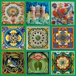 Jigsaw puzzle: Yaroslavl majolica - tiles