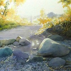 Jigsaw puzzle: Stones by the road