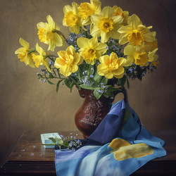 Jigsaw puzzle: Still life with yellow daffodils