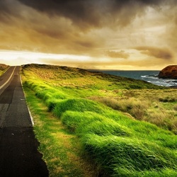 Jigsaw puzzle: Road by the sea