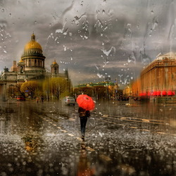Jigsaw puzzle: Autumn rain in St. Petersburg