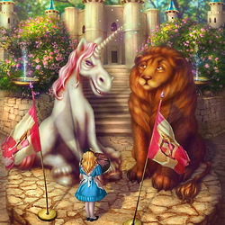 Jigsaw puzzle: Lion and unicorn