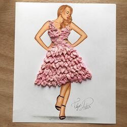 Jigsaw puzzle:  Chewing gum dress.