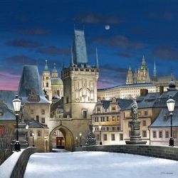 Jigsaw puzzle: Snowy Prague