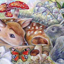 Jigsaw puzzle: Deer and hare