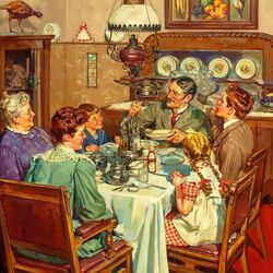 Jigsaw puzzle: Family dinner