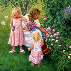 Jigsaw puzzle: Mom with daughters
