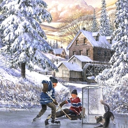 Jigsaw puzzle: By the frozen mill