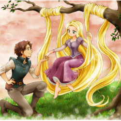 Jigsaw puzzle: Rapunzel on a swing