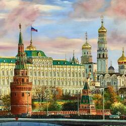 Jigsaw puzzle: The walls of the ancient Kremlin