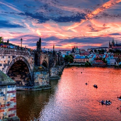 Jigsaw puzzle: Sunset in Prague