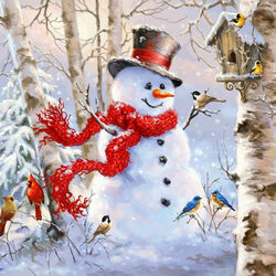 Jigsaw puzzle: Cheerful snowman