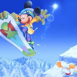 Jigsaw puzzle: Mickey snowboarder