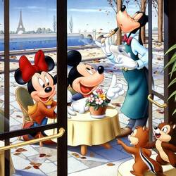 Jigsaw puzzle: Mickey and Minnie Mouse in Paris