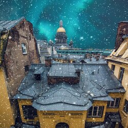 Jigsaw puzzle: Petersburg roofs