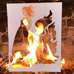 Jigsaw puzzle:  Girl on fire