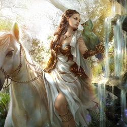 Jigsaw puzzle: On a white horse