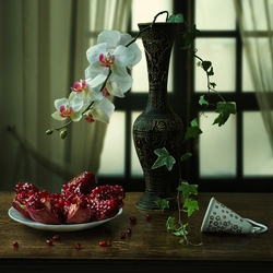 Jigsaw puzzle:  Pomegranate and orchid