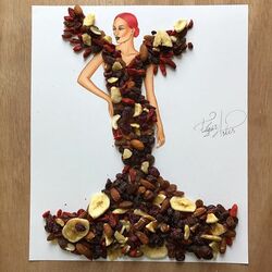 Jigsaw puzzle: Dress with nuts and dried fruits