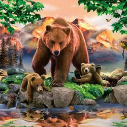 Jigsaw puzzle: Grizzly bears