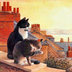Jigsaw puzzle: Two on the roof