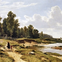 Jigsaw puzzle: The Ligovka river in the village of Konstantinovka near St. Petersburg