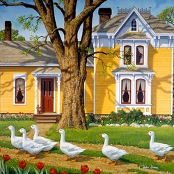 Jigsaw puzzle: Goose along the path
