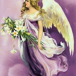 Jigsaw puzzle: Angel with lilies