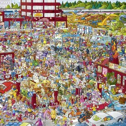 Jigsaw puzzle: A large crowd of people